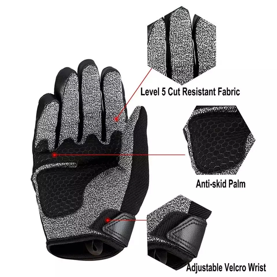 Factory Anti-Cut Level 5 Hppe Anti Puncture Durable Cut Resistant Gloves Mining Red Latex Coated Safety Gloves