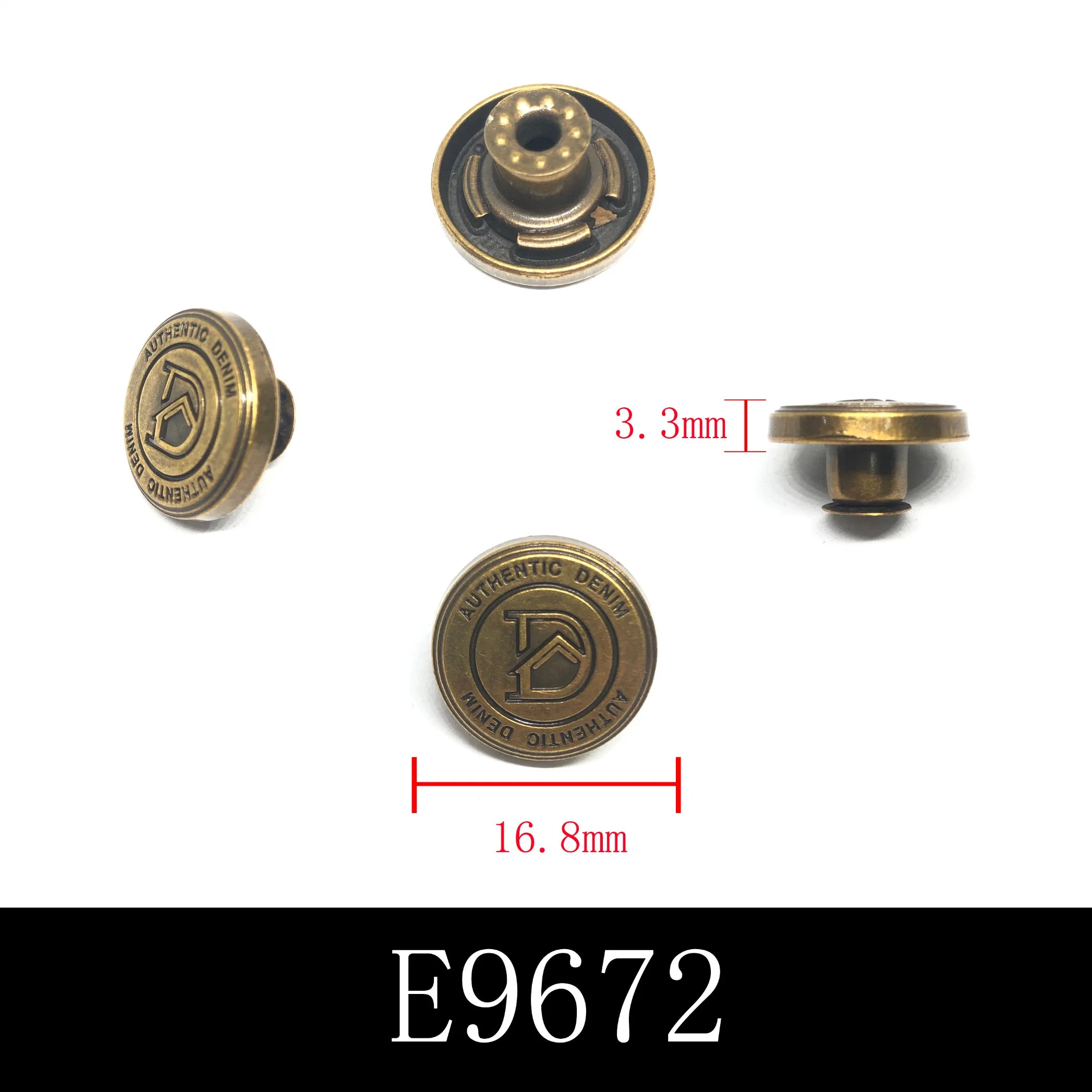 Garment Processing Accessories Different Shapes Metal Alloy Shank Button with Brand Logo