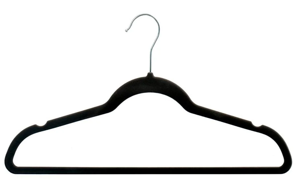 Wholesale/Supplier Flocking Velvet Hanger with Metal Hook for Suppermarket