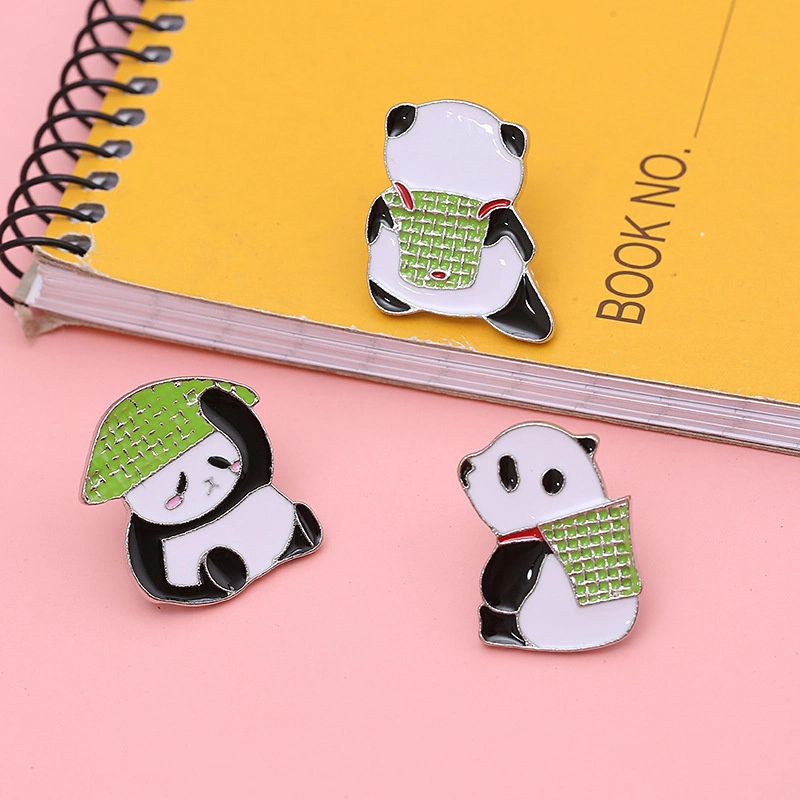 Wholesale/Supplier Custom Logo Chinese Wind Cartoon Animals Cute Bucket Hat Giant Panda Jewelry Gifts Alloy Metal Hard Soft Brooch Enamel Badge Lapel Pin