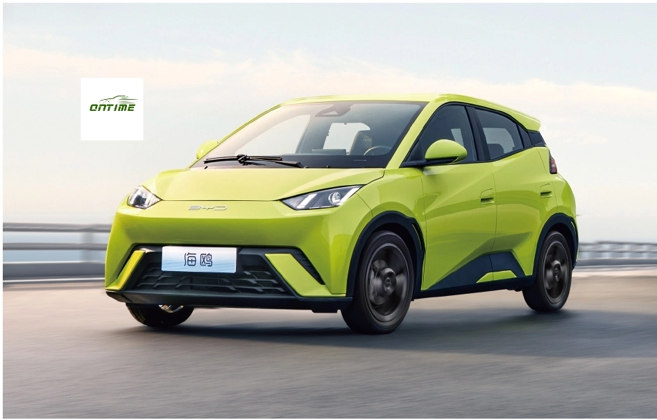 El color verde de la energía eléctrica del vehículo alquiler de Gaviota Ontime