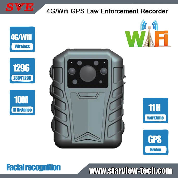 4G WiFi 4MP Law Enforcement Recorder Video IP68 Vehicle Security Mini Body Camera