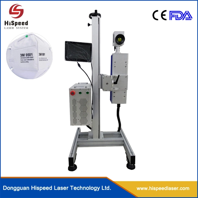 Fly Laser Marking for Medical Face Marking Desktop 3W 5W 10W UV Laser Marking Machine with Conveyor for Drink Bottles