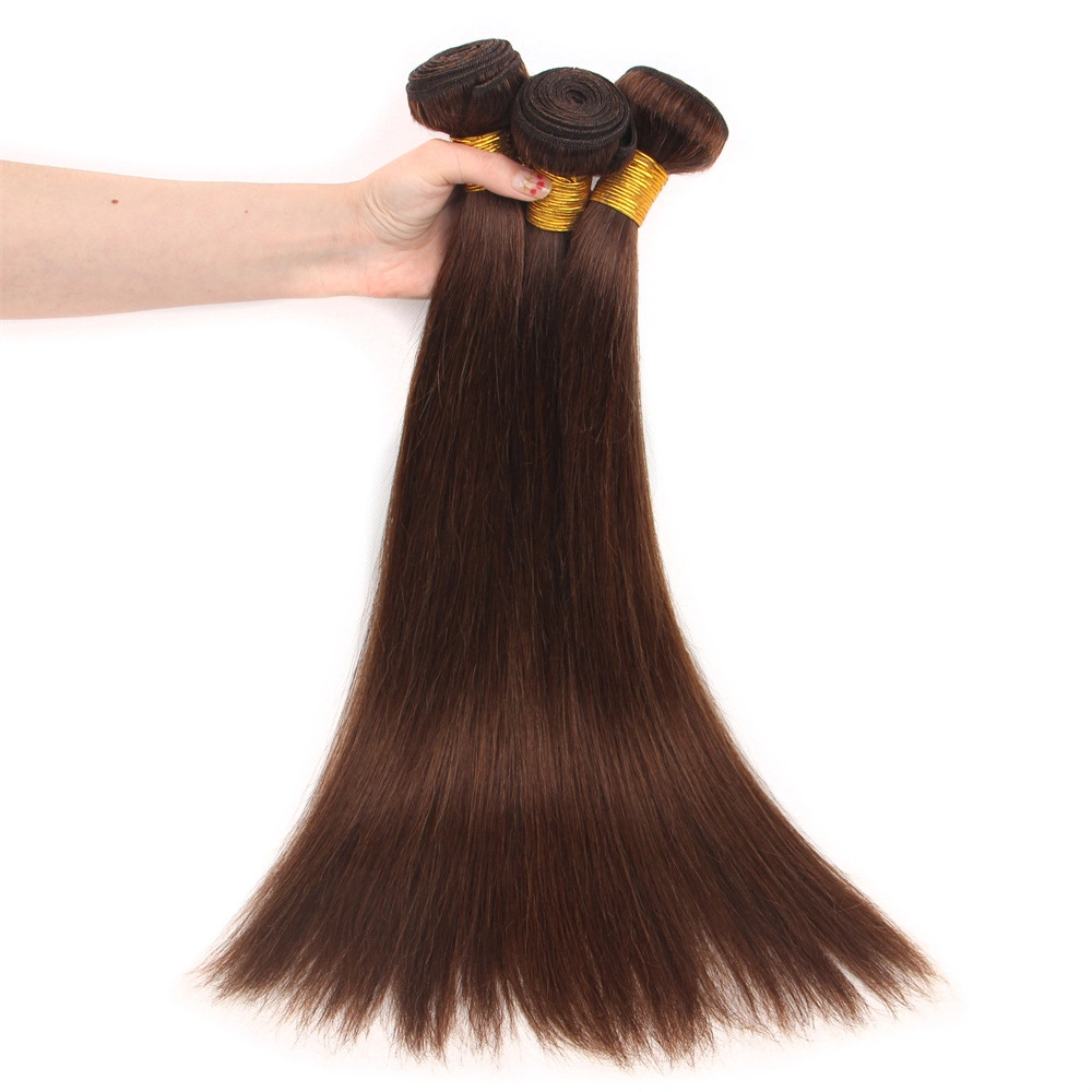 4# Chocolate Brown Straight Human Hair Bundles 10-32inch