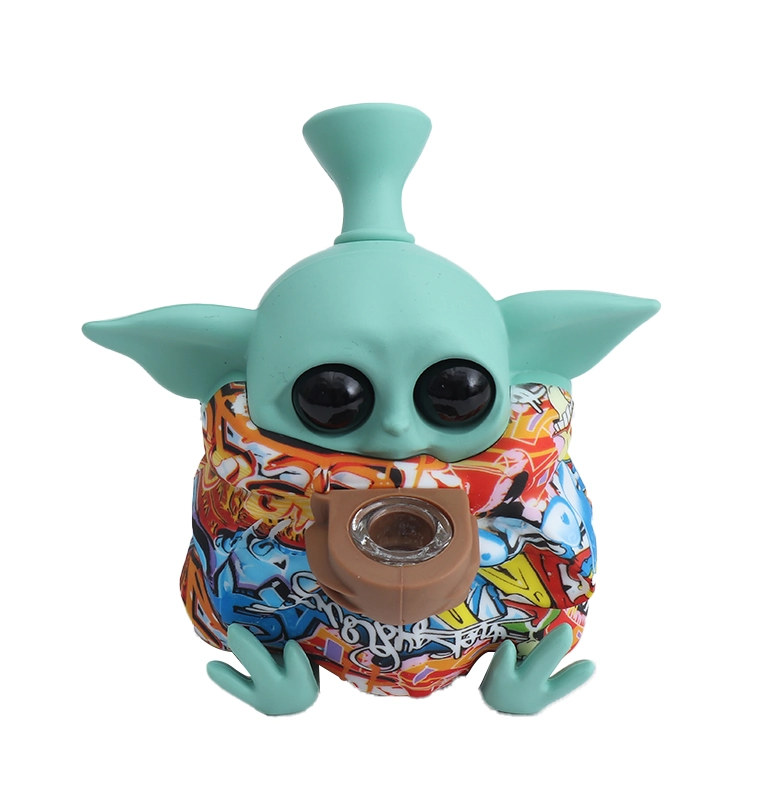 Yoda Daily Used Waterpipes Creative Shisha Hookah mano de vidrio de silicona Tubo