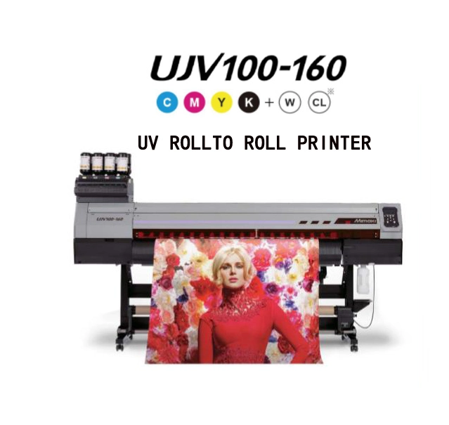 Véritable garantie 64 po de Mimaki Ujv100-160 LED UV jet d'encre un rouleau à l'imprimante