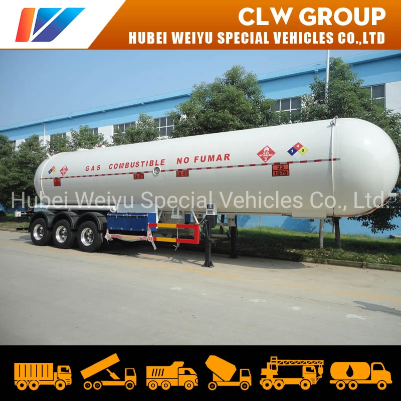 25 T 3-Axle LPG Tank Semi Trailer 54m3/54cbm/54, 000L/54, 000liters Propane Gas Mobile Tanker