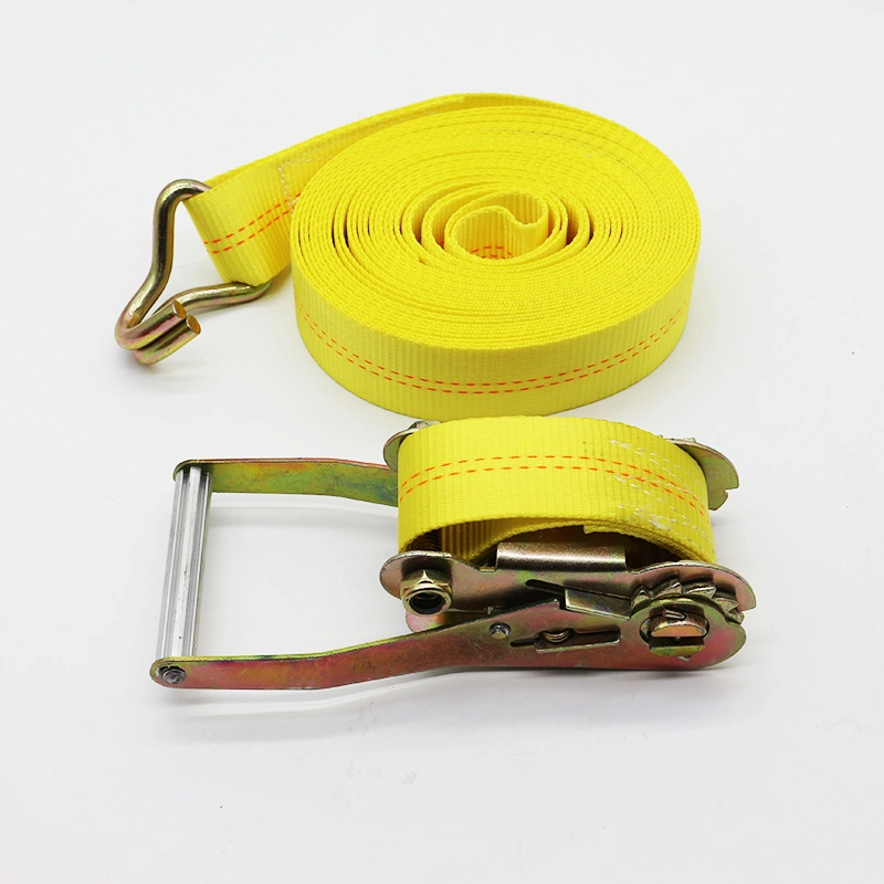 PE Polyester Strap 50mm*8m Yellowcolor Cargo Lashing Belts for 2ton