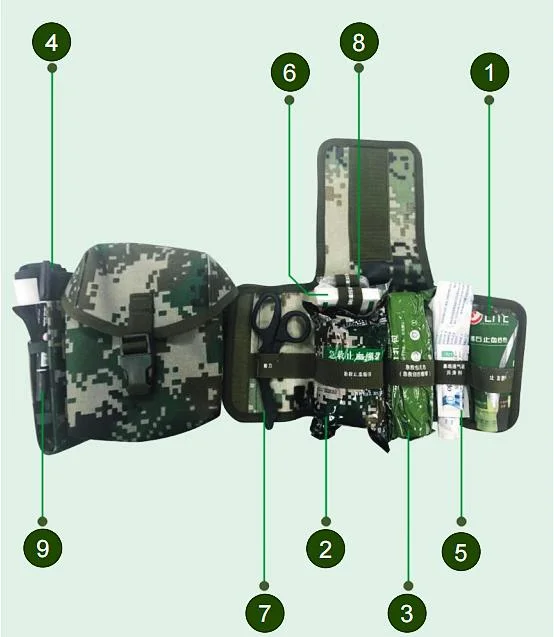 La police de gaze hémostatique style militaire caillot rapide du matériel de la gaze Gasas Ifak Fournitures de Combate