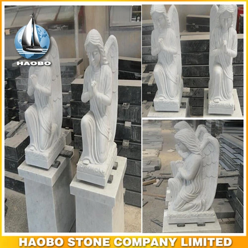 White Marble Kneeling Angel Statues for Sale