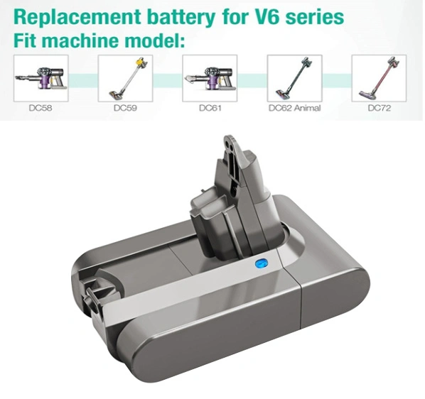 21,6V 1.5AH 2.0AH 2.5AH Rendimiento de alta calidad/alto costo de la batería recargable Li-ion para V6 de Dyson DC31 DC 34 Sustitución de la aspiradora DC35