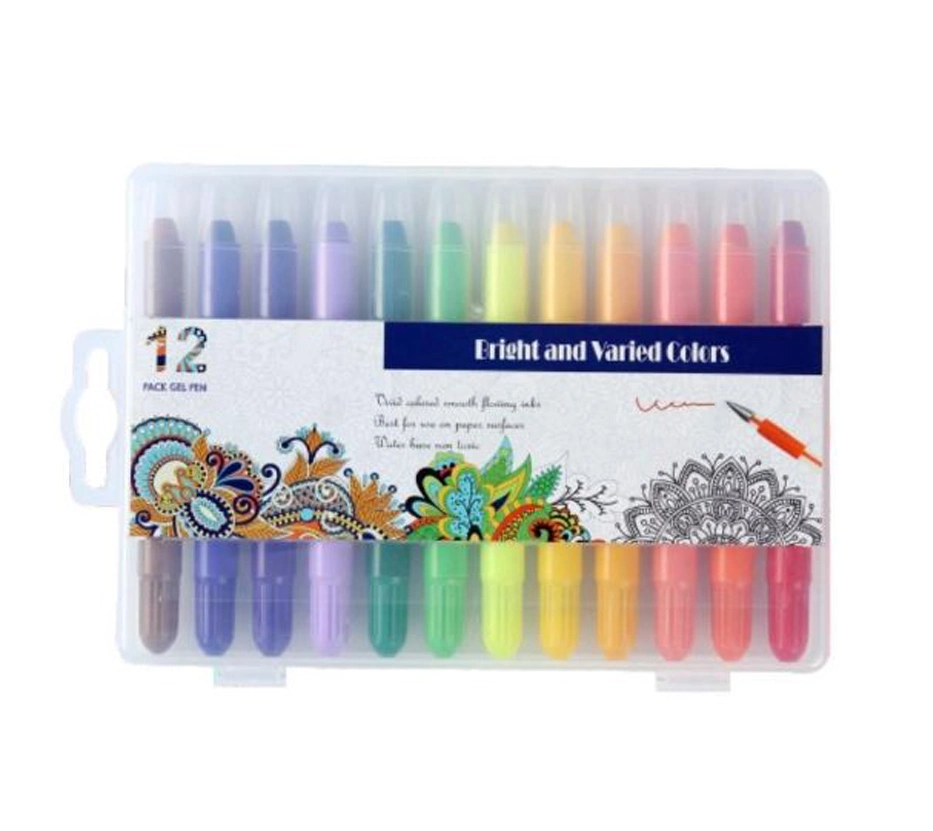 Buena calidad 12 PCS Premium Twizable Crayon para niños Escuela de papelería de plástico trenzado Crayons