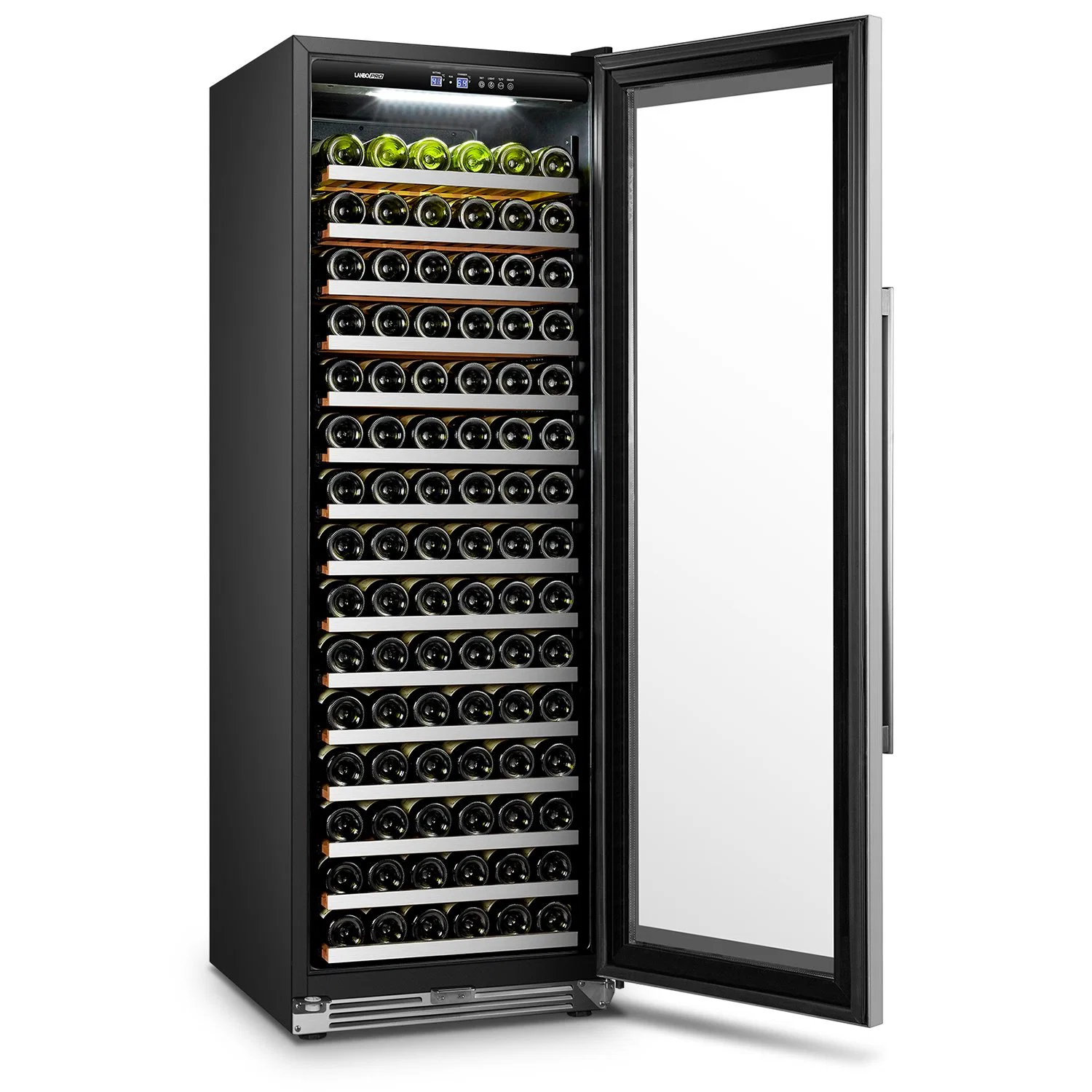 Porta de vidro temperado Double-Paned enfeitada com aço inoxidável refrigerador de vinho/Vinho Frigorífico