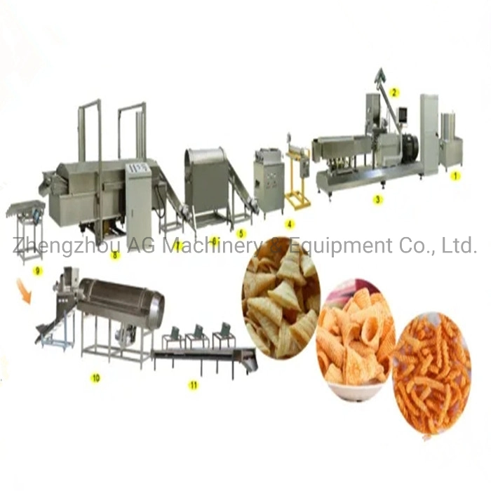 Automatic Puff Bugles Chips Machine Crispy Rice Bugles Production Line for Sale