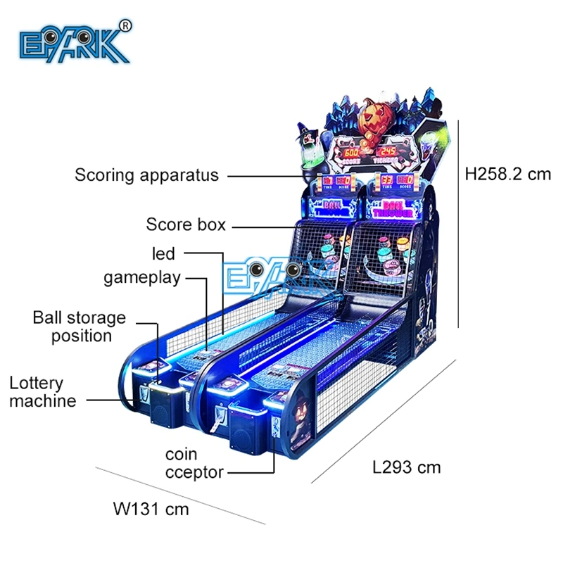 Coin Operated Bowling Game Double Player Ball Thrower Indoor Sport Game Machine Arcade Redemption Tickets Game