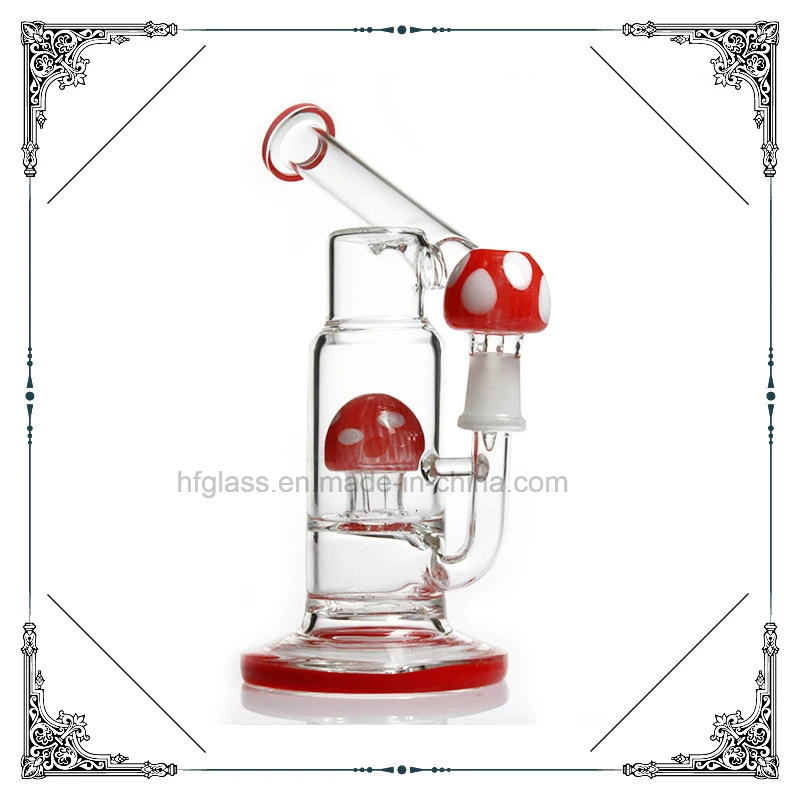 Seta de color rojo del tubo de agua de cristal soplado fumar botella lavagases DAB Rig Oil