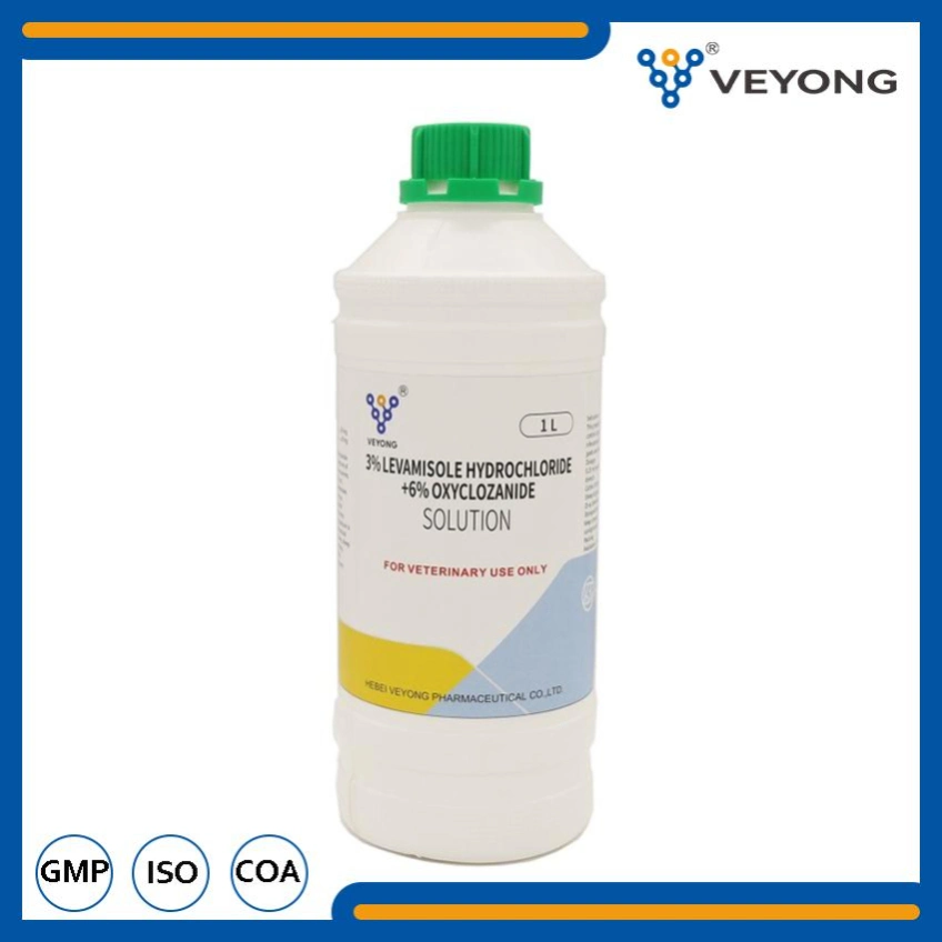 China Factory Supply 3% Levamisole Hydrochloride +6% Oxyclozanide Solution