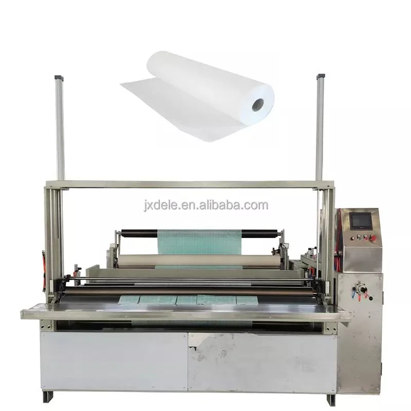 Mise à niveau automatique papier couché Jumbo PE rouleaux de feuilles prédécoupées non Woven Hospital Medical salon Beauté massage pré-découpé feuille rouleau de fente Et rembobiner la machine