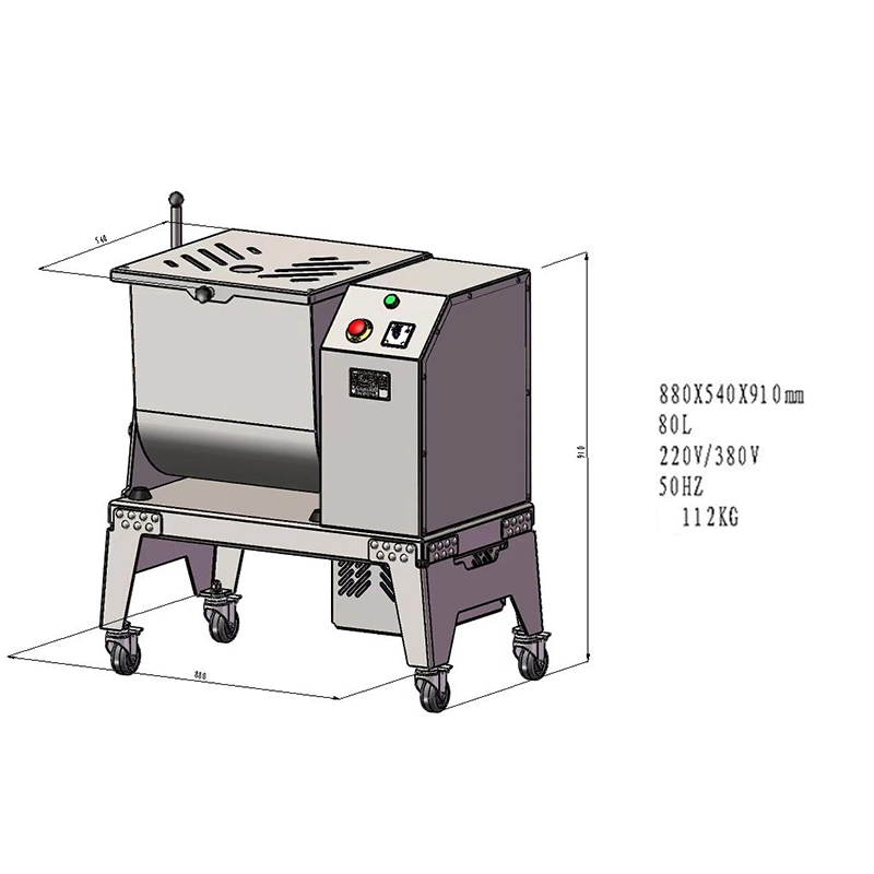 Qh80m Automatic Meat Processing Machines 2HP Electric Meat Mixing Machine Beef/Chicken/Pork Mincer Sausage Making Equipment