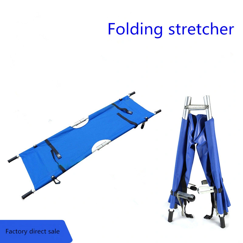 Aluminium Alloy Frame Stretcher for Hospitals Two Parts Folding Canvas Medical Stretcher