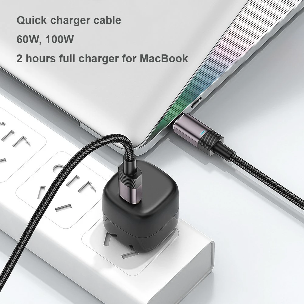 Eco Material 60W 100W 3A Fast Magnetic Charging USB C Type C 3 in 1 Nylon Fast Charge Cable