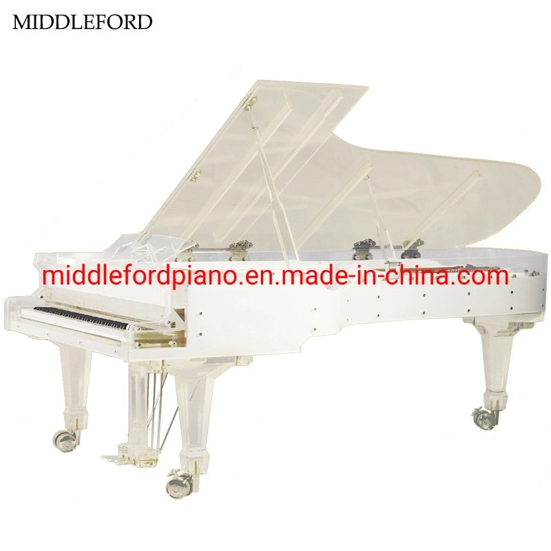 Middleford Luxury Hotel Furniture Clear Acrylic Giant Stage Concert Grand Piano 231 Price with Colorful LED Lights