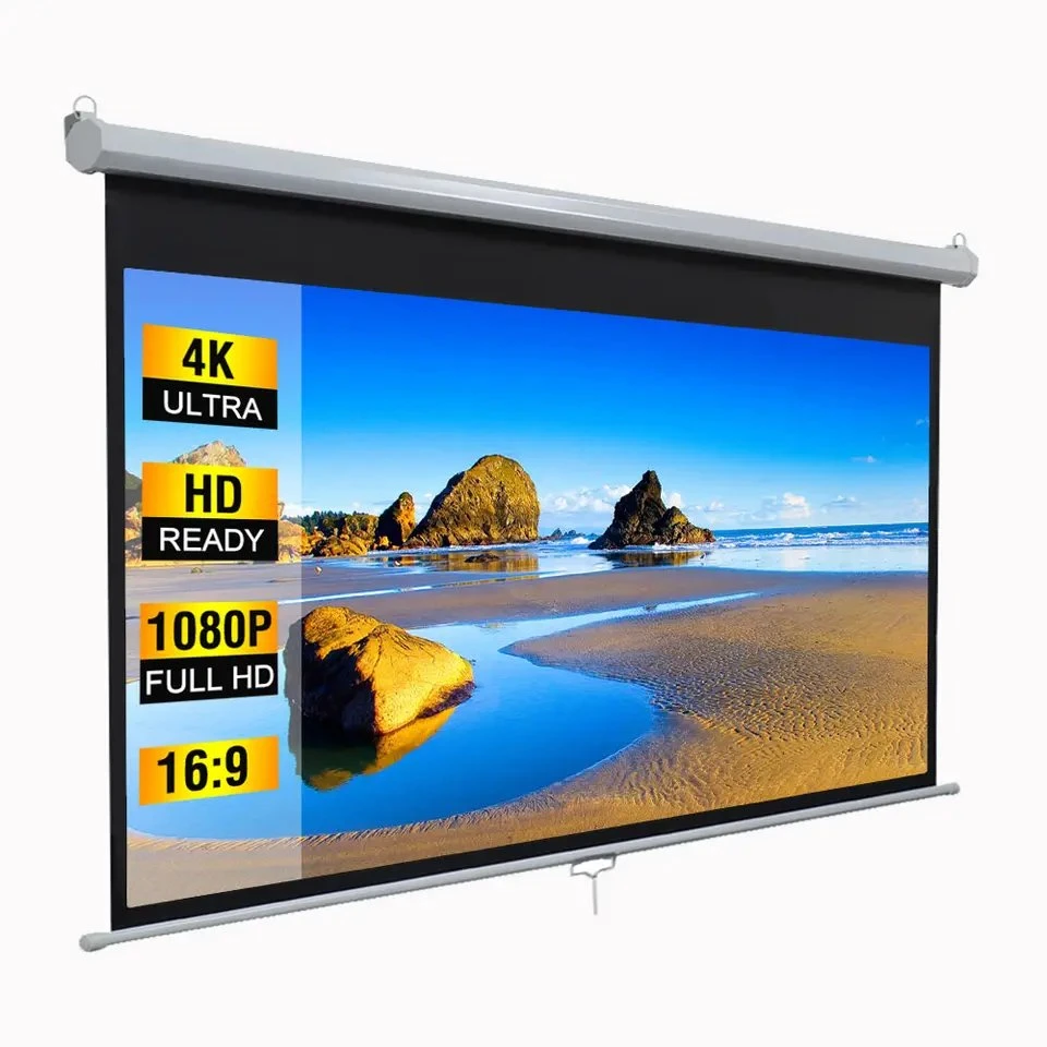 72" 4: 3 Manual Wall Projection Screen, Matte White