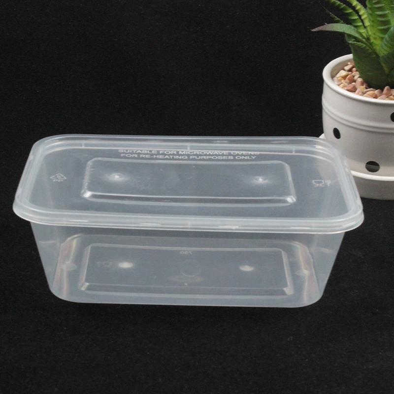 BPA Free Disposable 750ml Microwave Plastic Food Container PP Takeaway Box with Lid