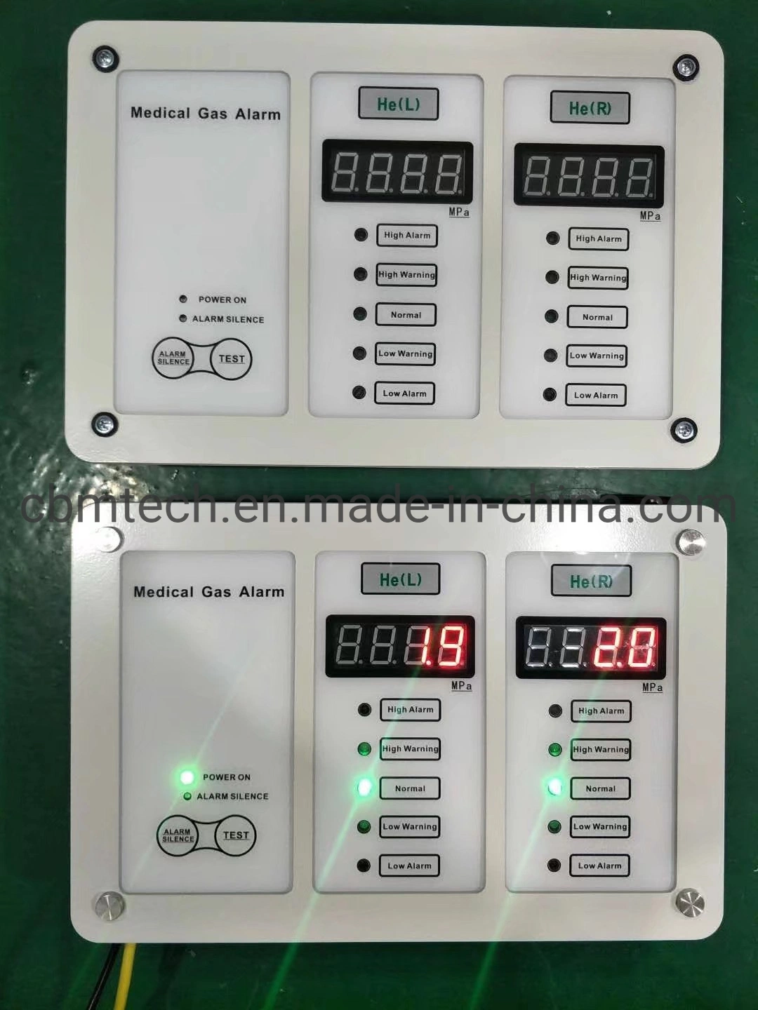 Sistema de tuberías de gas médico S2+Air+VCA Panel de alarmas para el Hospital