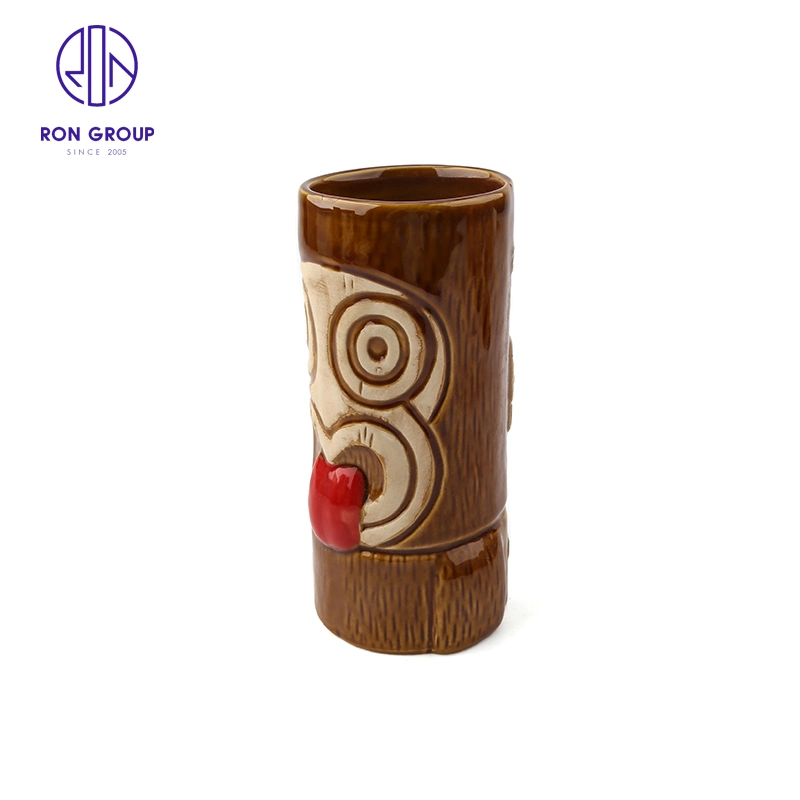 Popular Wholesale Ceramic Tea Tiki Cup Moter Mug Drinking Juice Water for Hotel Restaurant