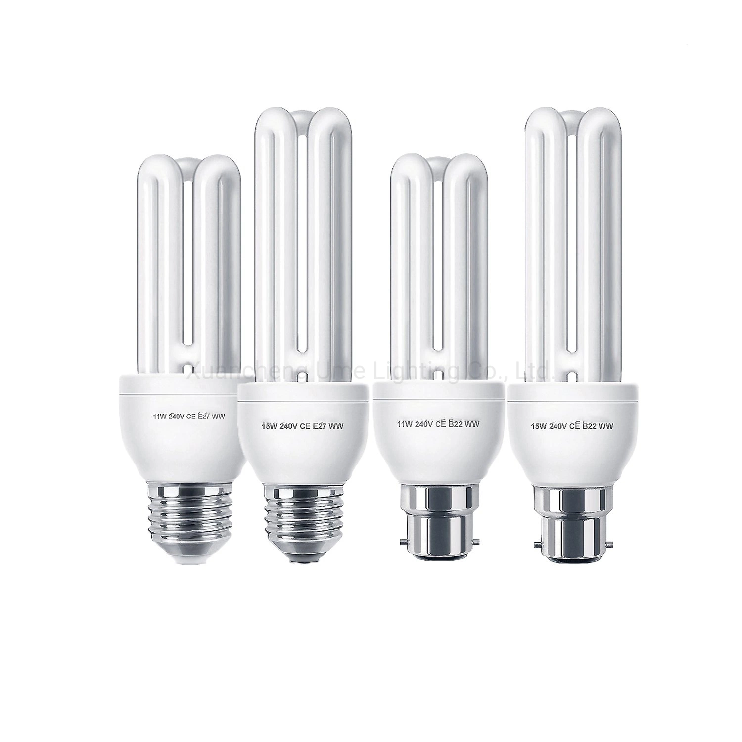 CFL Bulbs Direct Generic Replacement Lamp Triple Tube U-Shaped U3 Energy Saving Lighting E27 Es Edison Screw Cap Compact Fluorescent Lamp