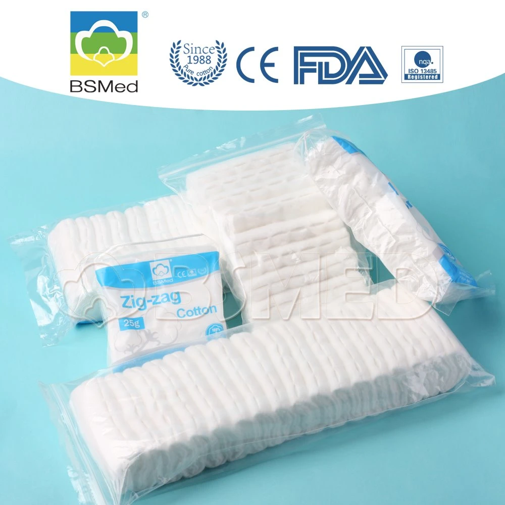 Medical Usage 50g 100g 200g 454G 500g 1000g Disposable Pure Natural Zigzag Cotton