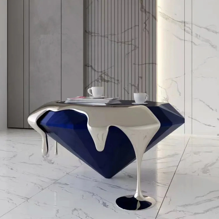 Diseño moderno Colorful Fiberglass Diamond Beauty Coffee Table