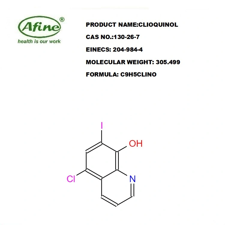 CAS 130-26-7 Clioquinol / 7-Iodo-5-Chloroxine / Ala-Quin / Alchloquin / Alchoquin / Alioform / 5-Chlor-7-Jod-8-Hydroxy-Chinolin