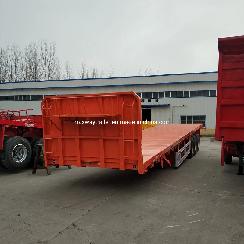 Heavy Duty 20 Fuß 40 Fuß Flachbett Anhänger Cargo Trailer Hersteller 3 Achse Flachbett Anhänger zum Verkauf