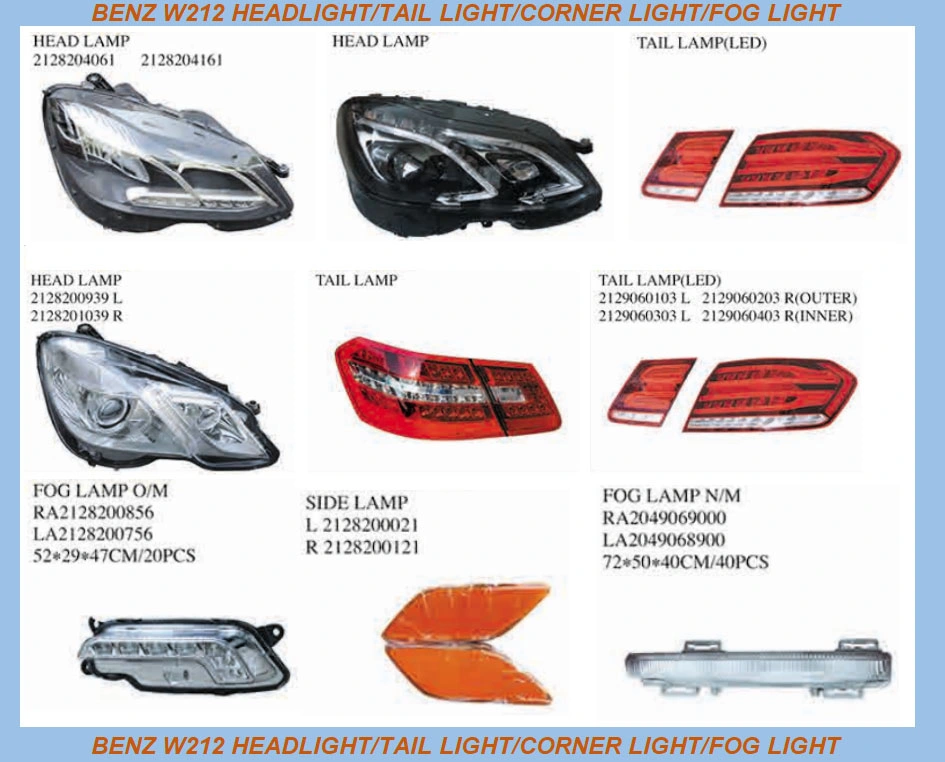 Benz 212 Angel Eye/LED Headlight /Tail Light/Corner Light/Fog Light2128200939/ L2128201039/2129060103 /L 2129060203 R (OUTER) /2129060303 /L 2129060403 R (Inner