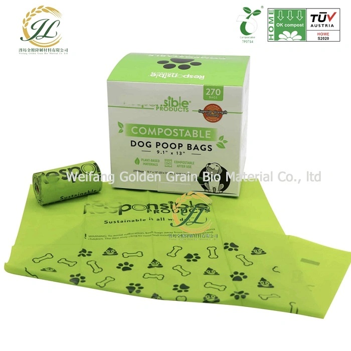 Maicena Eco Friendly 100% biodegradable Perro bolsa de popa, Pet Waste Dog