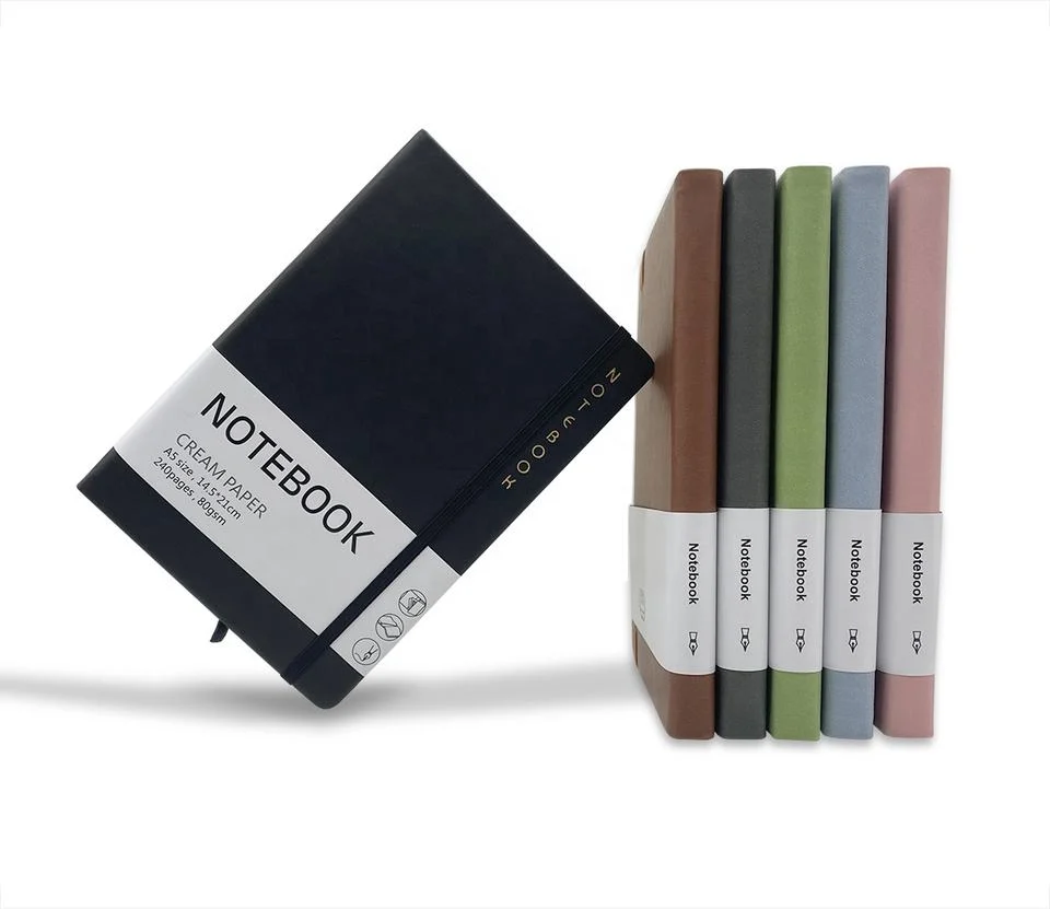 Wholesale/Supplier Custom Printed Coated Magazine A5 PU Leather Notebook Strap Strap