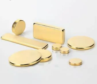 N35-N40 Disc Permanent Neodymium Magnet with Gold Plating