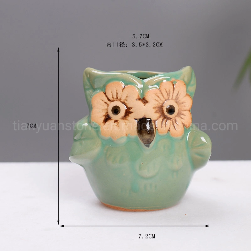 Nordic Ceramic Crafts Owl Succulent Flower Pot