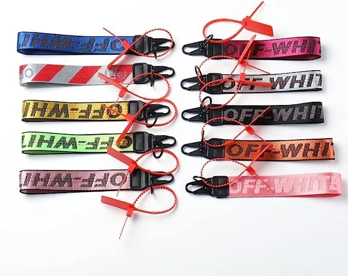 off Keychain Wristlet White Lanyard Accessories Badge Holder Waist Lanyard Fashion Keychain