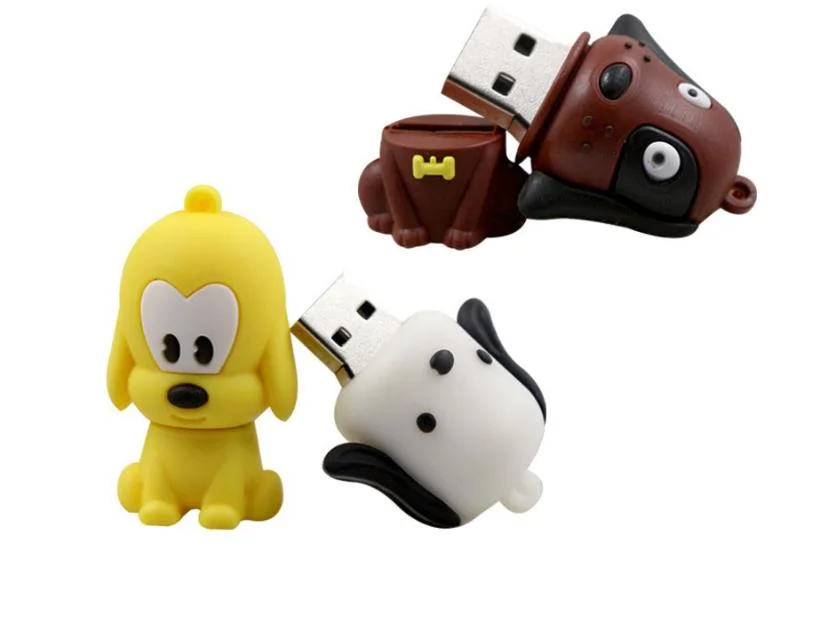 Cartoon Dog 8GB 16GB 32GB Customized 2D/3D PVC Cartoon USB Flash Disks/Pen Drive/USB Flash Drive for Promotional Gift