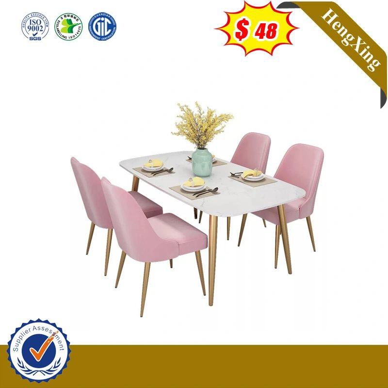 Best Selling New Design Marble Dining Table Set with MDF Wood Bas