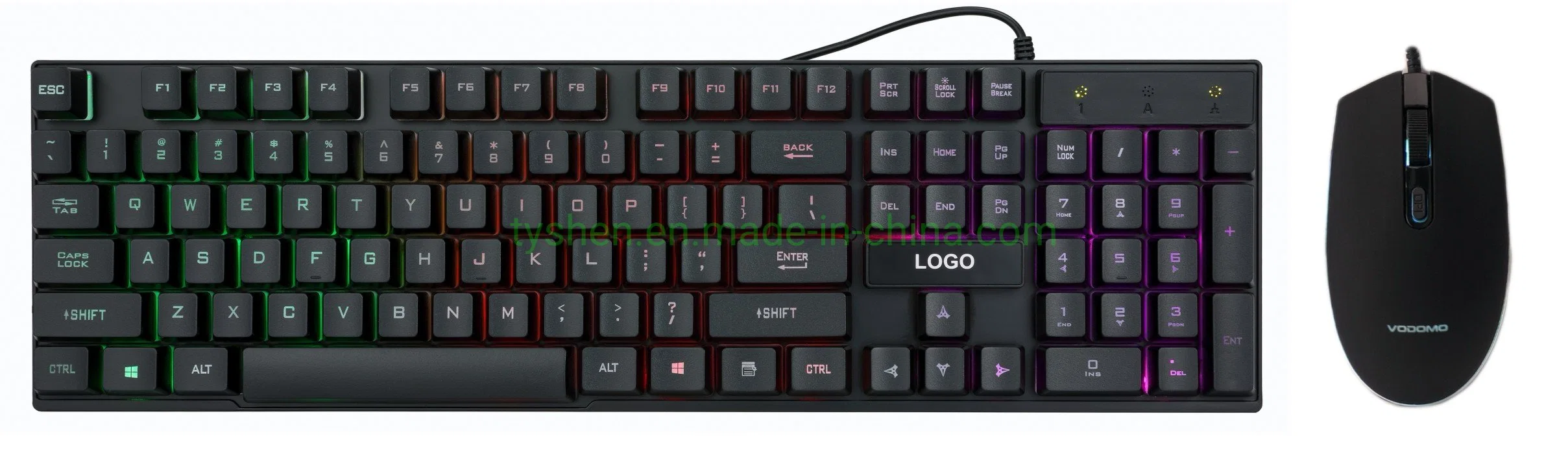 El ratón, teclado Gaming Combo 1 Arco iris de color de iluminación, 4D Ratón