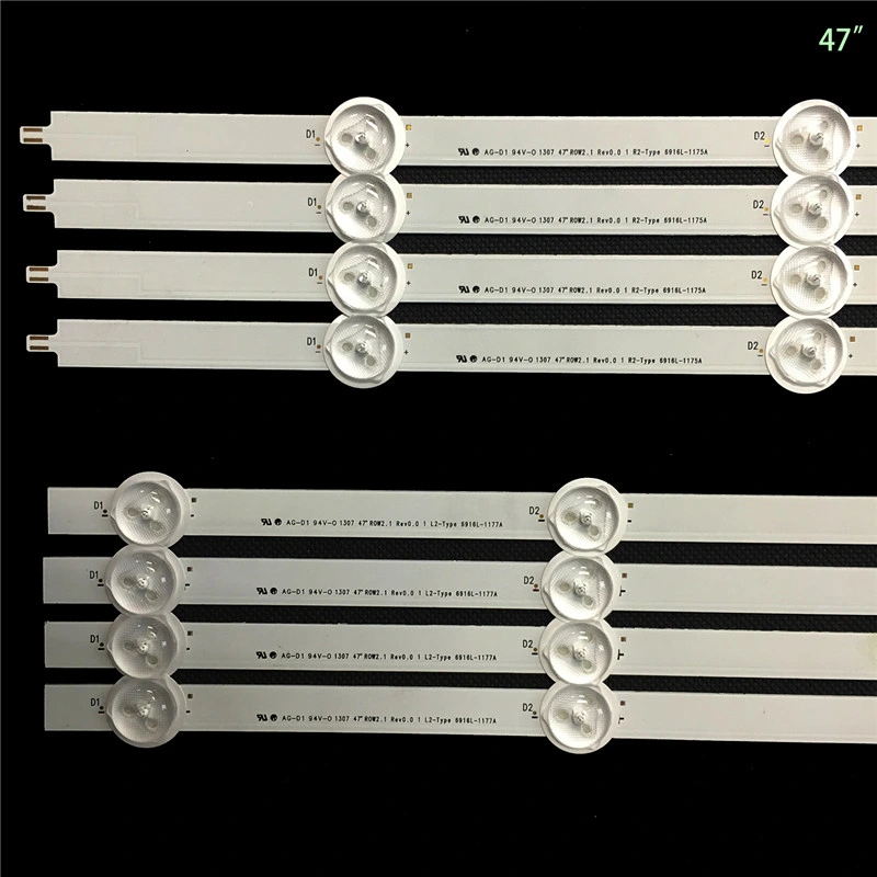 12 Piecesset New 47 for LG 4712PCS X 47 R1r2l1l2 LED Backlight Replacement Strips for LG 47ln519c 6916L-1174A 6916L-1175