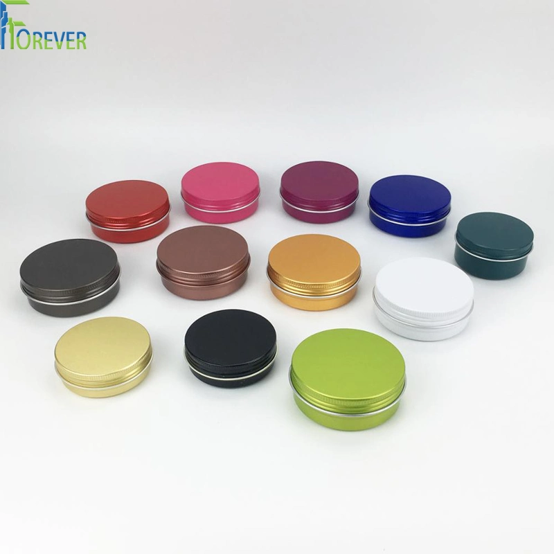 Aluminium Tin Can Manufacturing Custom Round Small Metal Cosmetic Container Packaging 30ml Candle Aluminium Jar with Screw Lid