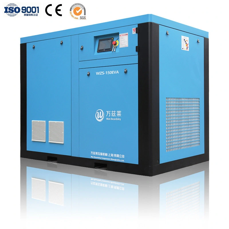 150HP 110kw 8bar 20.5m3 Energy Saving35% Pm VSD Double Screw AC Power Screw Air Compressor with CE for Industrial and Medical, OEM