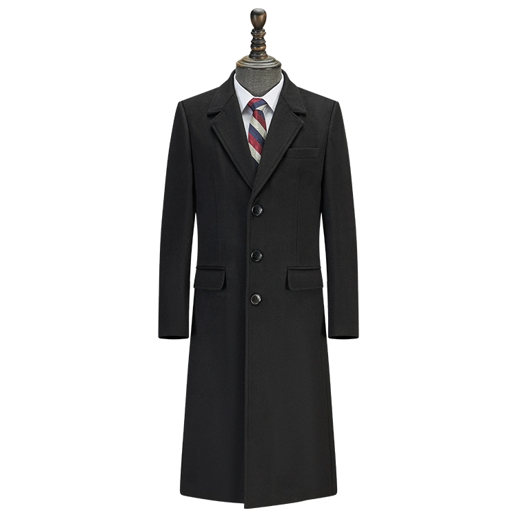 50% Wool Business Talks Men&prime; S Long Winter Coat Spot Goods Made in China