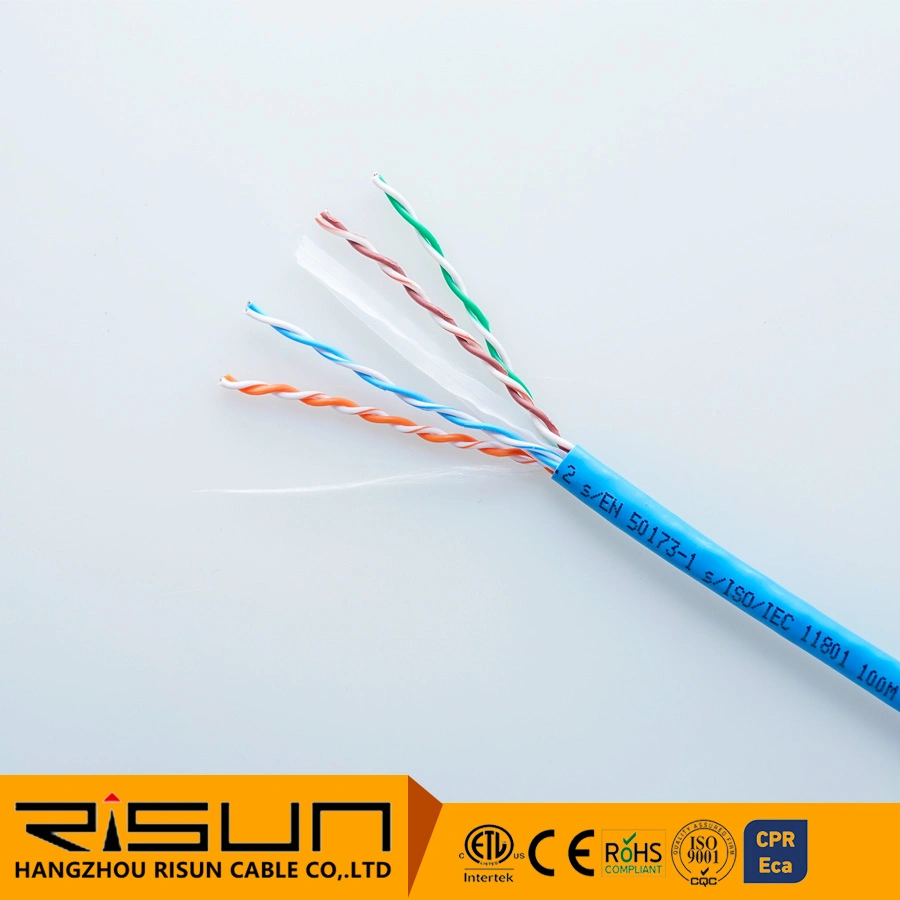 Indoor 23AWG CCA Conductor PVC Jacket UTP CAT6 LAN Cable