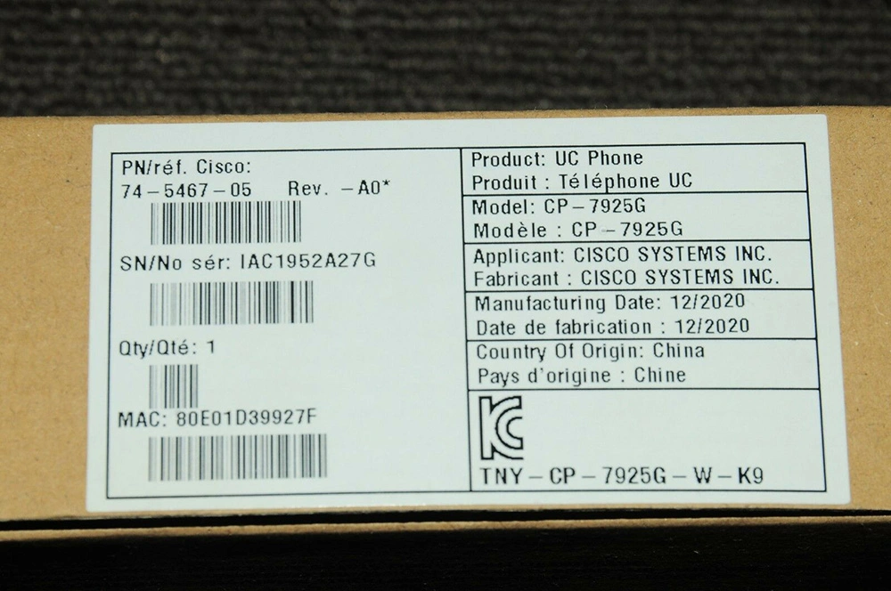 Cisco CP-7811-K9 téléphone VoIP Téléphone du système Intercom 7811 Téléphone IP de bureau